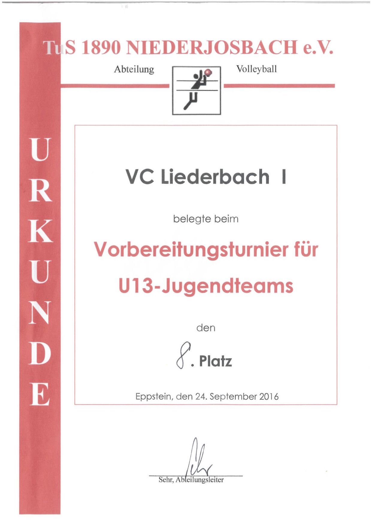 U13 männlich Platz 8
